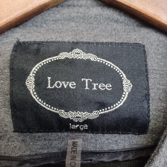 LOVE TREE Gray Cotton Blend Stretch Moto Neutral Jacket Women's Medium Coat Top - Picture 10 of 12